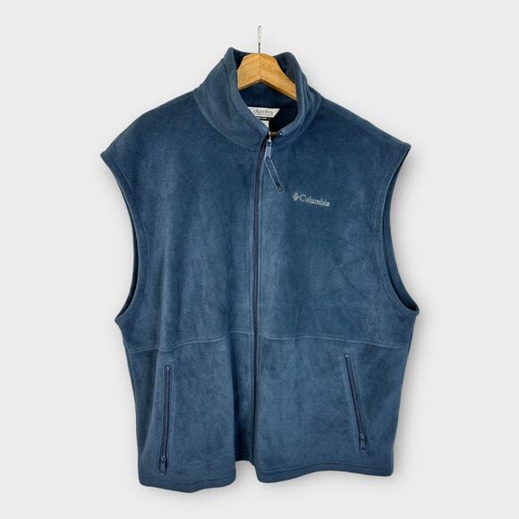 Columbia Mens size XL Cathedral Peak Fleece Vest Blue 210 wm1480 - Picture 1 of 8